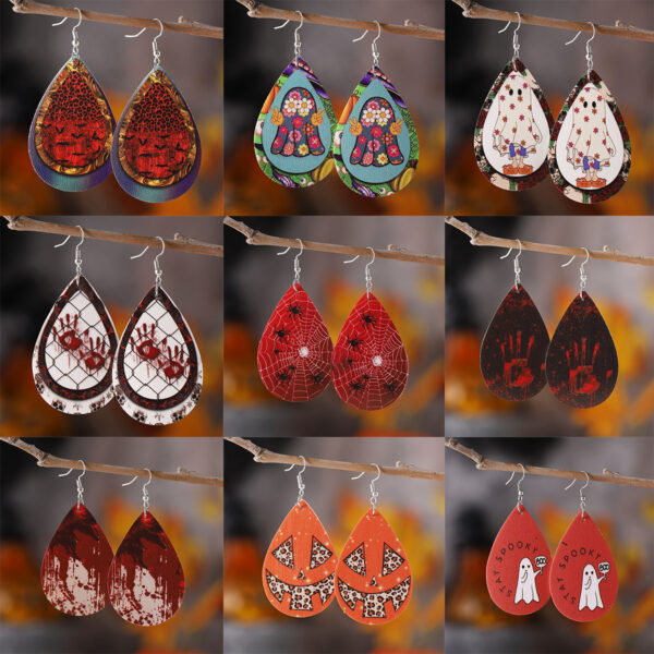 Wholesale Halloween Gothic Leather Earrings