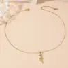 Wholesale PVD Coated Real Gold Plated 18K Gold Rose 304 Stainless Steel Elegant Waterproof Non Tarnish 304 Stainless Steel Pendant Necklace