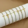 Wholesale Titanium Steel Gold Plated Elegant Simple Style Plating Cross Artificial Diamond Bracelets