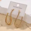 Wholesale 1 Pair/Package Casual Elegant U Shape Oval Handmade Polishing Plating 304 Stainless Steel Acrylic Pearl 18K Gold Plated Earrings