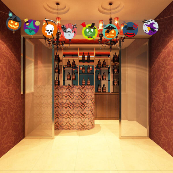 Wholesale Halloween Flag Pendant Pumpkin Paper Flower Party Supplies Scene Layout Halloween Decoration Triangle