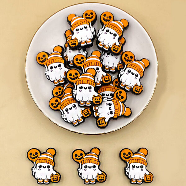 oly-1dc7027a2d25756a3290a69d31eff528 Wholesale Food-grade silicone Halloween epoxy ghost pumpkin beaded baby teether focus beads available for wholesale.