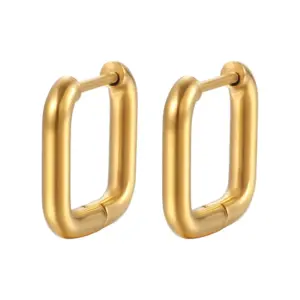 N Square Ear Clip Gold One