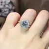 Wholesale Fashion Geometric Exquisite Zircon Round Diamond Engagement Copper Ring