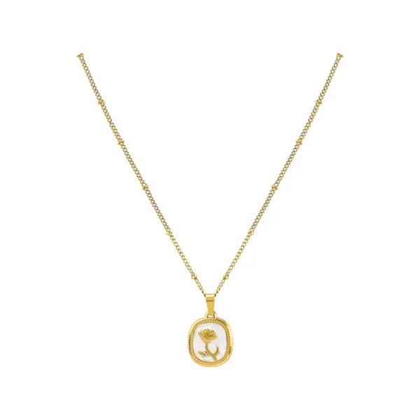 Wholesale Jewelry Simple Style Classic Style Flower Titanium Steel Plating Pendant Necklace
