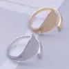 PVD Coated Real Gold Plated 18K Gold Geometric 304 Stainless Steel Simple Style Waterproof Non Tarnish Open Rings