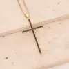 PVD Coated 18K Gold Real Gold Plated Cross Stainless Steel Copper Fashion Waterproof Non Tarnish 304 Stainless Steel Pendant Necklace