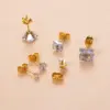 1 Piece Ear Cartilage Rings & Studs Simple Style Classic Style Geometric Square 316L Stainless Steel Waterproof Non Tarnish Surgical Steel Zircon