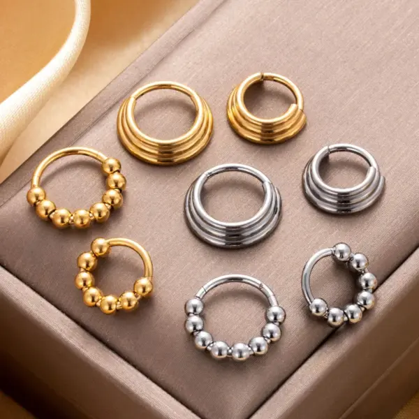 1 Piece Nose Rings & Studs Simple Style Classic Style Circle 316L Stainless Steel Waterproof Non Tarnish Surgical Steel