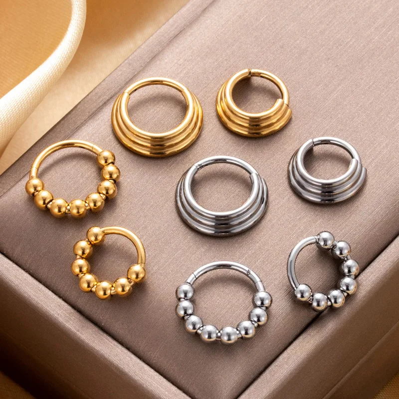 Wholesale 1 Piece Nose Rings & Studs Simple Style Classic Style Circle 316L Stainless Steel Waterproof Non Tarnish Surgical Steel