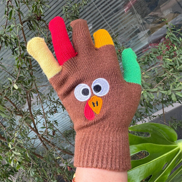 Wholesale Hand-knitted Thanksgiving Christmas Turkey Mittens