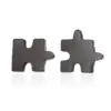 Wholesale PVD Coated 18K Gold Real Gold Plated Jigsaw 304 Stainless Steel Fashion Korean Style Waterproof Non Tarnish Ear Studs