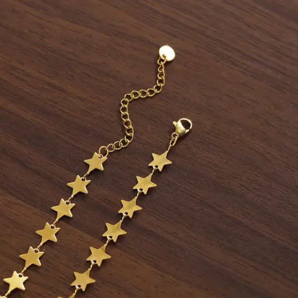 304 Stainless Steel ABS Star PVD Coated Stone-Free 18K Gold Plated Casual Cute Preppy Style Handmade Chain Bracelets Earrings Necklace