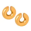 PVD Coated Real Gold Plated 18K Gold Solid Color Titanium Steel Punk Simple Style Waterproof Non Tarnish Ear Cuffs