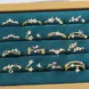 Wholesale Jewelry Cute Romantic Sweet Colorful Heart Shape Petal Copper Artificial Rhinestones Artificial Diamond Rhinestones Inlay Open Rings
