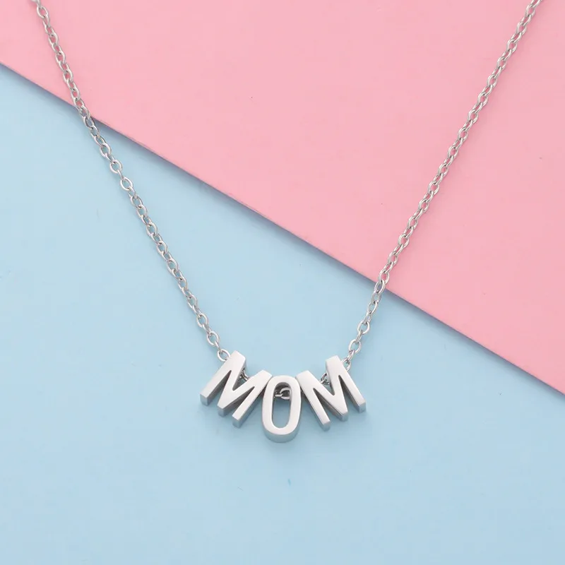 Wholesale PVD Coated 18K Gold Real Gold Plated Letter Customization Laser Engraving Stainless Steel Fashion Waterproof Non Tarnish 304 Stainless Steel Pendant Necklace