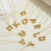 Wholesale Copper 14K Gold Plated Vintage Style Simple Style Commute Letter Pendant Necklace