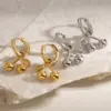 304 Stainless Steel Cherry PVD Coated 18K Gold Plated IG Style Gold Drop Earrings