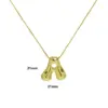 Wholesale Copper 18K Gold Plated Simple Style Letter Plating Pendant Necklace