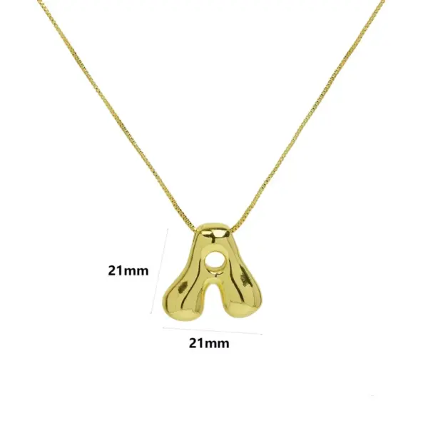 Wholesale Copper 18K Gold Plated Simple Style Letter Plating Pendant Necklace