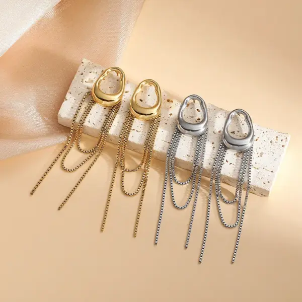 1 Pair Retro Commute Geometric Plating Titanium Steel Ear Studs