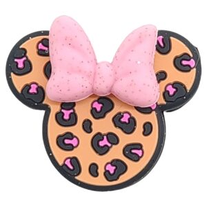 Minnie Mouse - Bow (Leopard Print Black + Glitter)