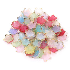 Mixed color gold-edged five-pointed flower with a diameter of about 2.3cm