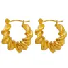 Wholesale PVD Coated Real Gold Plated Twist Titanium Steel Simple Style Waterproof Non Tarnish Earrings