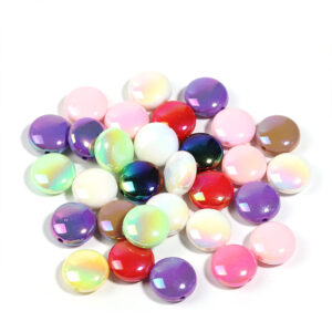 Flat round bead 18mm / Random color mixing