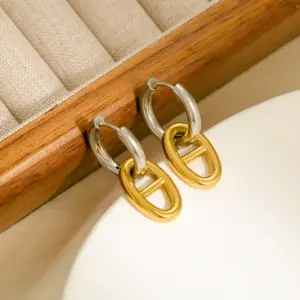 Gold Pig Nose Steel Ear Ring