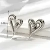 Wholesale PVD Coated Number Heart Shape 304 Stainless Steel French Style Simple Style Classic Style Waterproof Non Tarnish Ear Studs