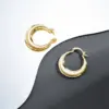 Wholesale 1 Pair Retro Geometric Plating Copper 14K Gold Plated Hoop Earrings