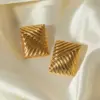 1 Pair Retro Simple Style Commute Geometric Solid Color 304 Stainless Steel 18K Gold Plated Ear Studs