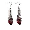 Wholesale 1 pair of men's pendant earrings with vintage gothic hearts and blade design