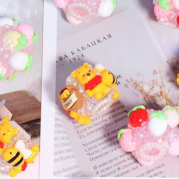 oly-1e1adf5f58b759d21331450a5572d8fe Wholesale Acrylic Bees Winnie the ochins Straight Beads Beaded DIY Mobile Phone Key Chain Necklace Bag Chain Aessories