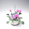 Wholesale 1:12 dollhouse accessories dollhouse mini clay flower plant pot pink rose hanging pot flower arrangement model