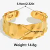 Wholesale PVD Coated Real Gold Plated Solid Color 304 Stainless Steel Retro Simple Style Waterproof Non Tarnish 304 Stainless Steel Bangle