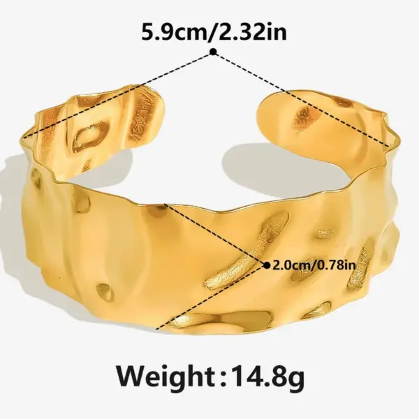 Wholesale PVD Coated Real Gold Plated Solid Color 304 Stainless Steel Retro Simple Style Waterproof Non Tarnish 304 Stainless Steel Bangle
