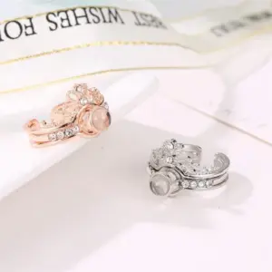 Wholesale Copper Plating Crown Artificial Gemstones Copper Rings