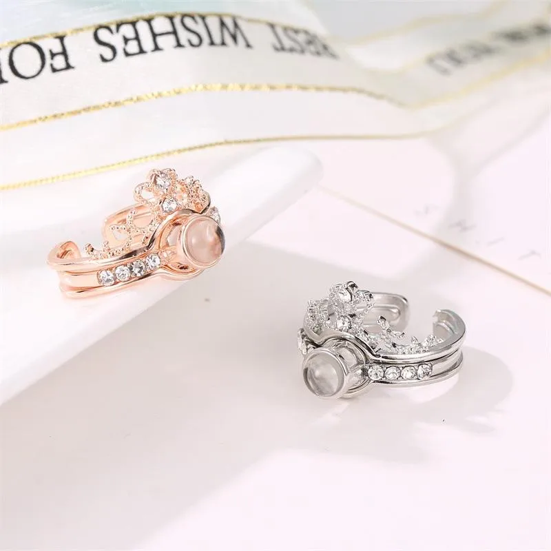 Wholesale Copper Plating Crown Artificial Gemstones Copper Rings