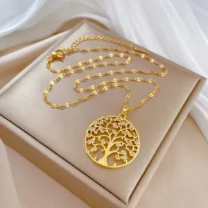 E134 Titanium Steel Chain Copper Micro Inlay Pendant