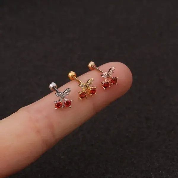 316L Stainless Steel Copper Ear Cartilage Rings & Studs Geometric Waterproof Non Tarnish Surgical Steel