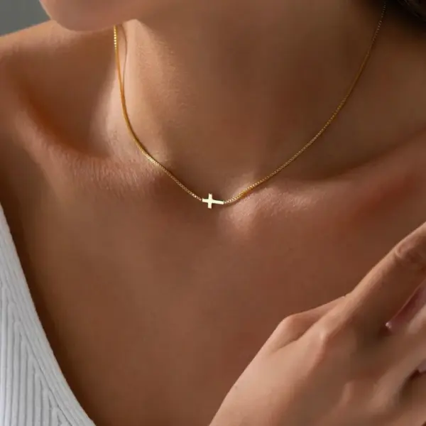 Wholesale Jewelry Basic Simple Style Classic Style Cross 304 Stainless Steel Plating Pendant Necklace Necklace Cable Chain Box Chain