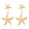 Wholesale Foreign trade summer seaside vacation retro simple ocean earrings European and American ins elegant starfish pendant earrings jewelry