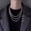 Wholesale Necklace Men's Light Luxury Advanced Design Sense Niche Clavicle Chain Boys Cold Style Hip Hop Heavy Metal Titanium Steel Neckchain