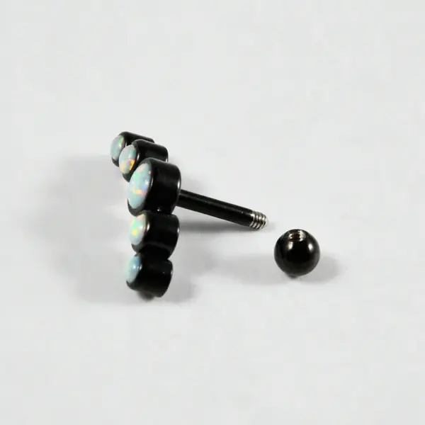 1 Piece Casual Hawaiian Cool Style Arc lishing Plating Inlay 304 Stainless Steel Opal Zircon 18K Gold Plated Ear Studs