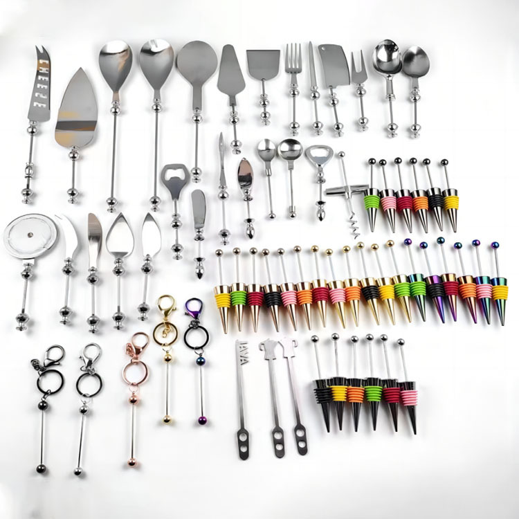 Wholesale Set of DIY Beaded Stainless Steel Simple Scimitar