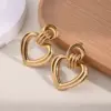 Wholesale Electroplating Golden Plated Round Oval Heart Shape 304 Stainless Steel IG Style Casual Vacation Polishing Plating Ear Studs