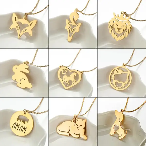 Wholesale Jewelry Fashion Animal 201 Stainless Steel 18K Gold Plated Plating Stainless Steel Necklaces
