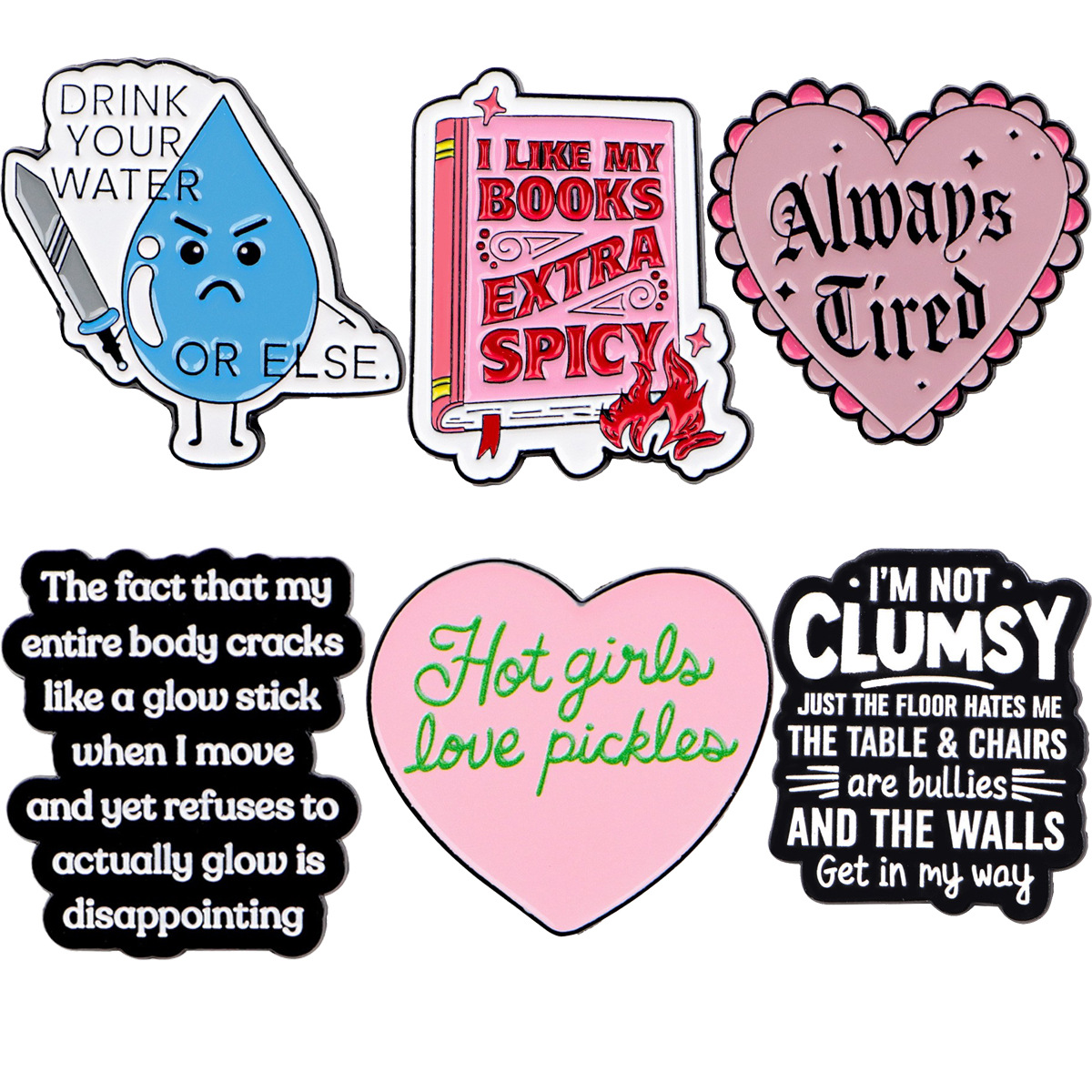 Wholesale Quote brooches, cartoon metal badges, aessories